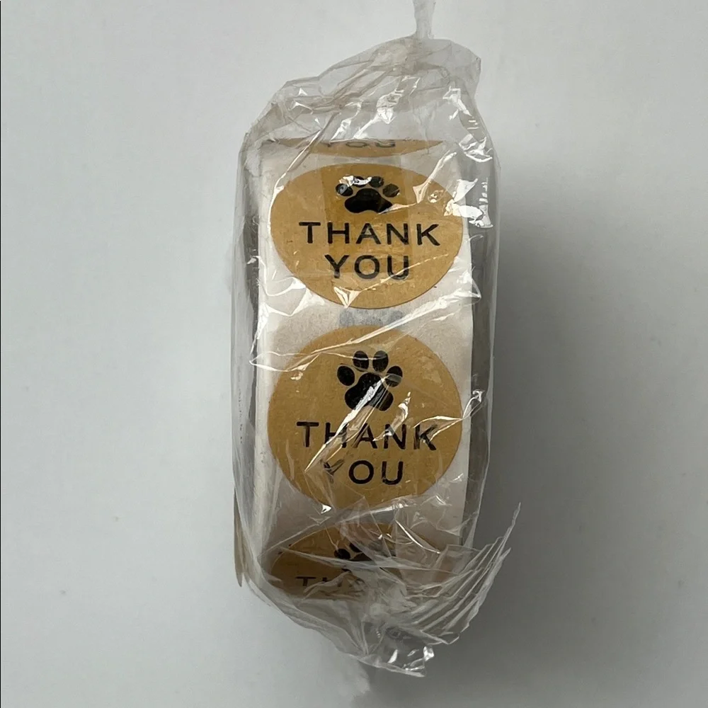Paw Print Thank You Stickers Roll NWT